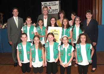 County Clerk Attends 2013 Awards Ceremony for West Hempstead/Franklin Square Association of Girl Scouts