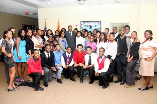 Leg. Abrahams with Uniondale's Show Choir