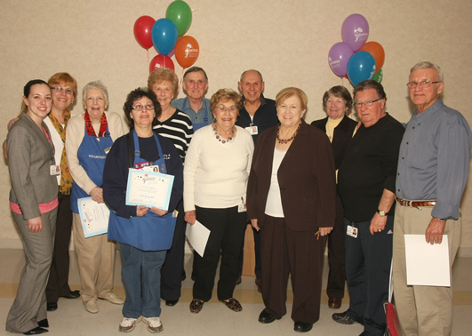 Jennifer Ziegler, Asst. Coordinator; Carol Gutierrez, Director Recreation; Volunteers, Catherine Arcadi, Lucille Castellano, Dorothy Thorne, John Thorne, Joan Thompson, Frank Panzella, Legislator Jacobs, Ita Holtmeyer, Michael Sardo, Steve Calacsione.