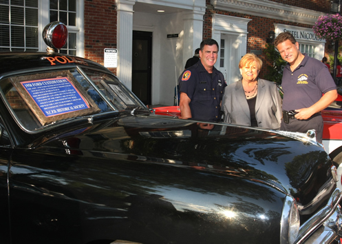 Legislator Jacobs is pictured with Nassau County Police Officer Jim Fucito and Nassau County Police Department Public Info/Museum Steve Zacchia.