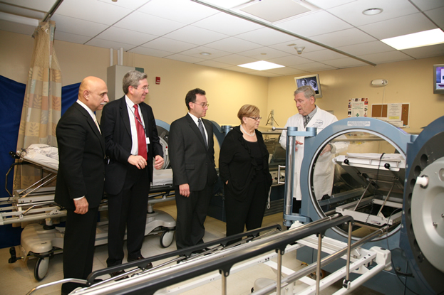 Michael Vidafar, CEO; Alan Mensch, MD, Sr. VP, Medical Affairs; Michael Fener, Executive Director; Legislator Judy Jacobs; Peter Salzer, MD; Medical Director.