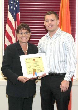 Nassau County Clerk Maureen O’Connell with James Kerins