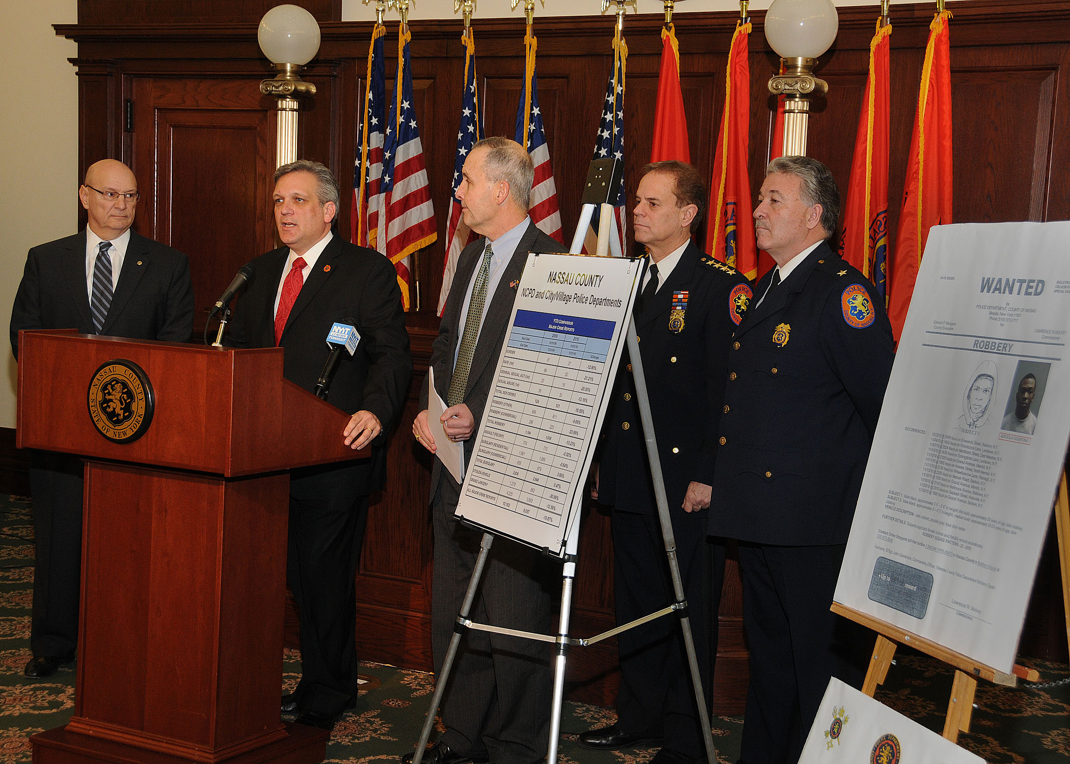 Mangano announces a double digit reduction in major crime