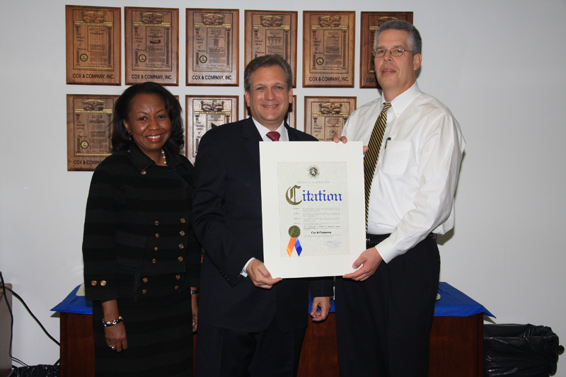 Mangano recognizes Cox and company as business of the month