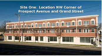 Site One: Location NW Corner of Prospect Ave and Grand Street
