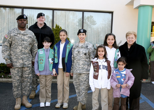 Legislator Jacobs Tags Along With Girl Scouts at Operation Cookie Send Off for U.S. Troops Overseas