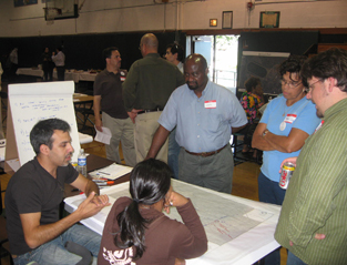 Participants around design table